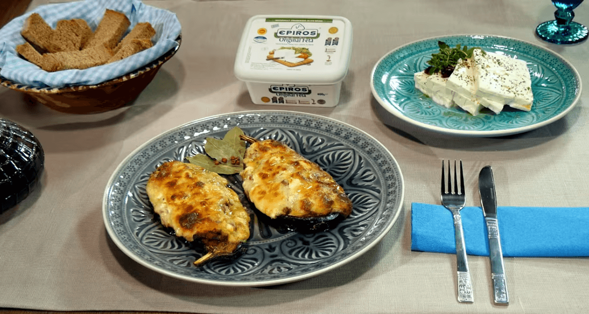 OVEN BAKED EGGPLANTS WITH MINCED MEAT AND EPIROS FETA PDO BECHAMEL ...